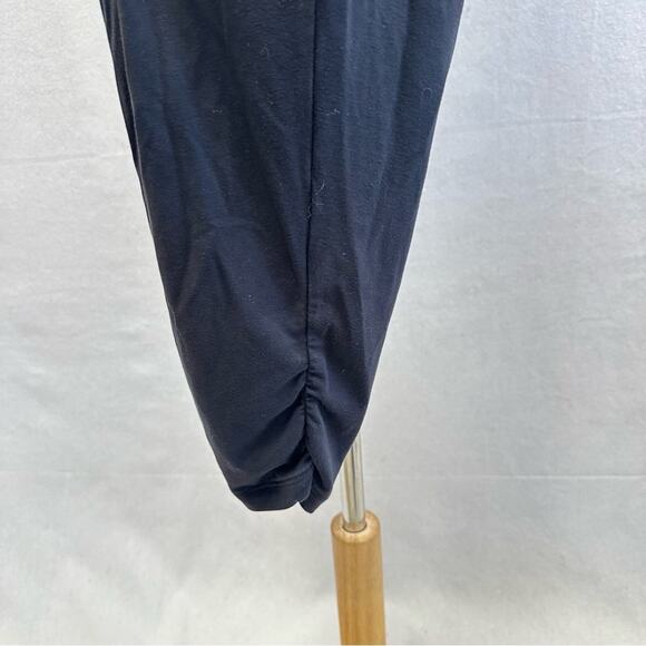 Nike black foldover modal‎ ruched leg capri yoga pant size small - Picture 10 of 16